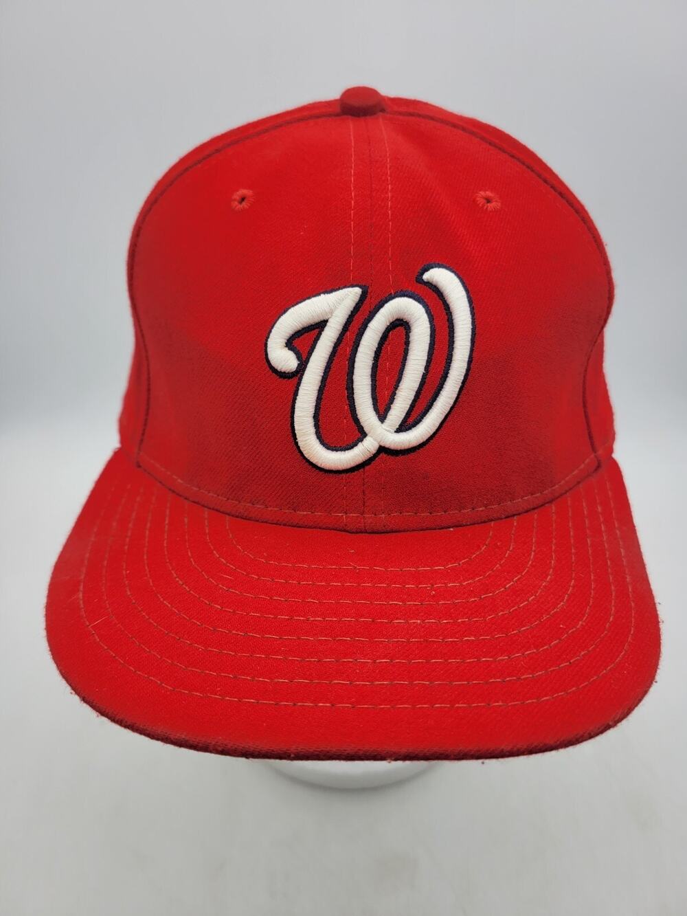 Washington Nationals Hat Red Fitted Cap New Era Red 7 1/2 MLB Cool Base Baseball